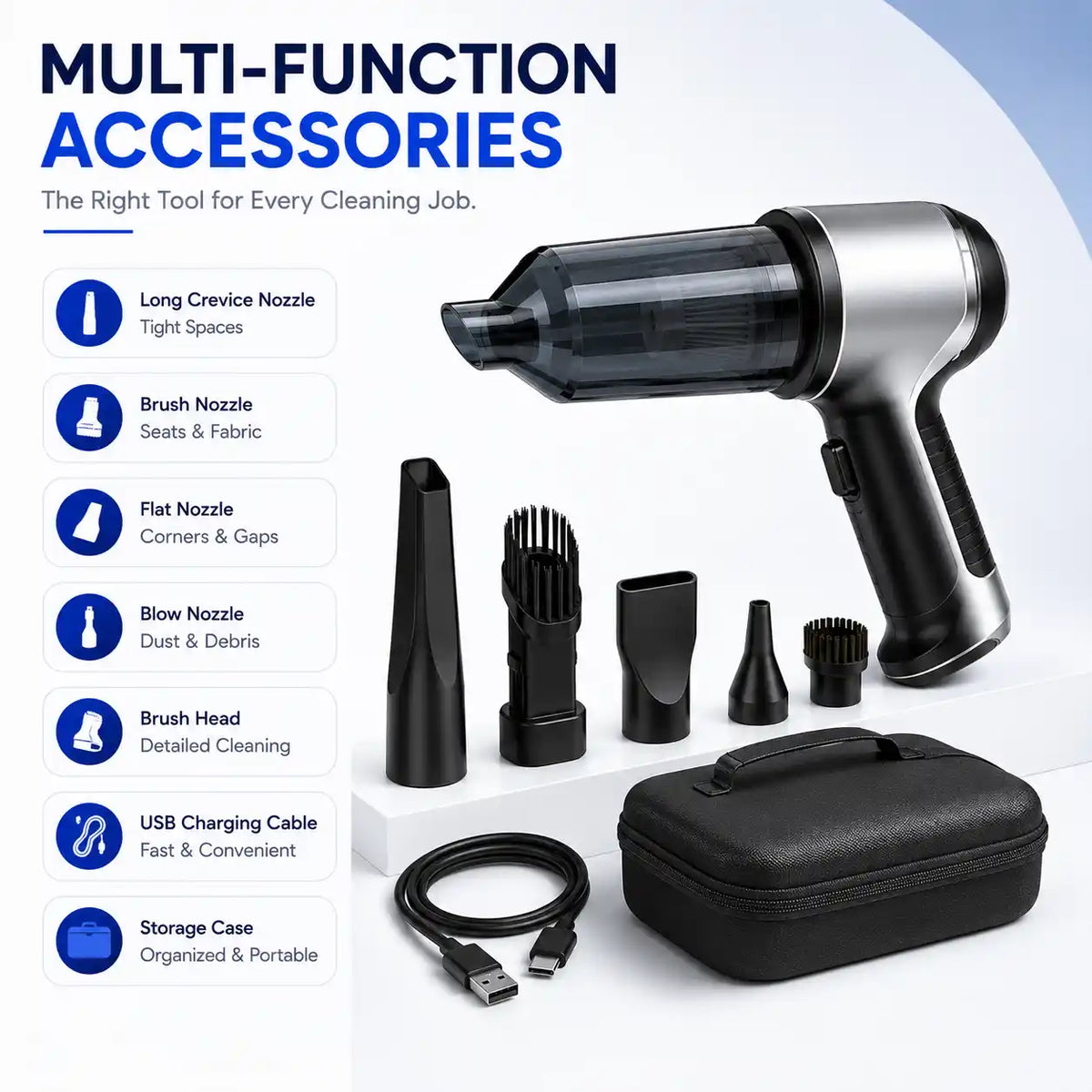 2-in-1 Cordless Handheld Vacuum & Air Blower – Powerful Portable Cleaner