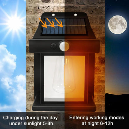Solar Wall Lantern charging by daylight