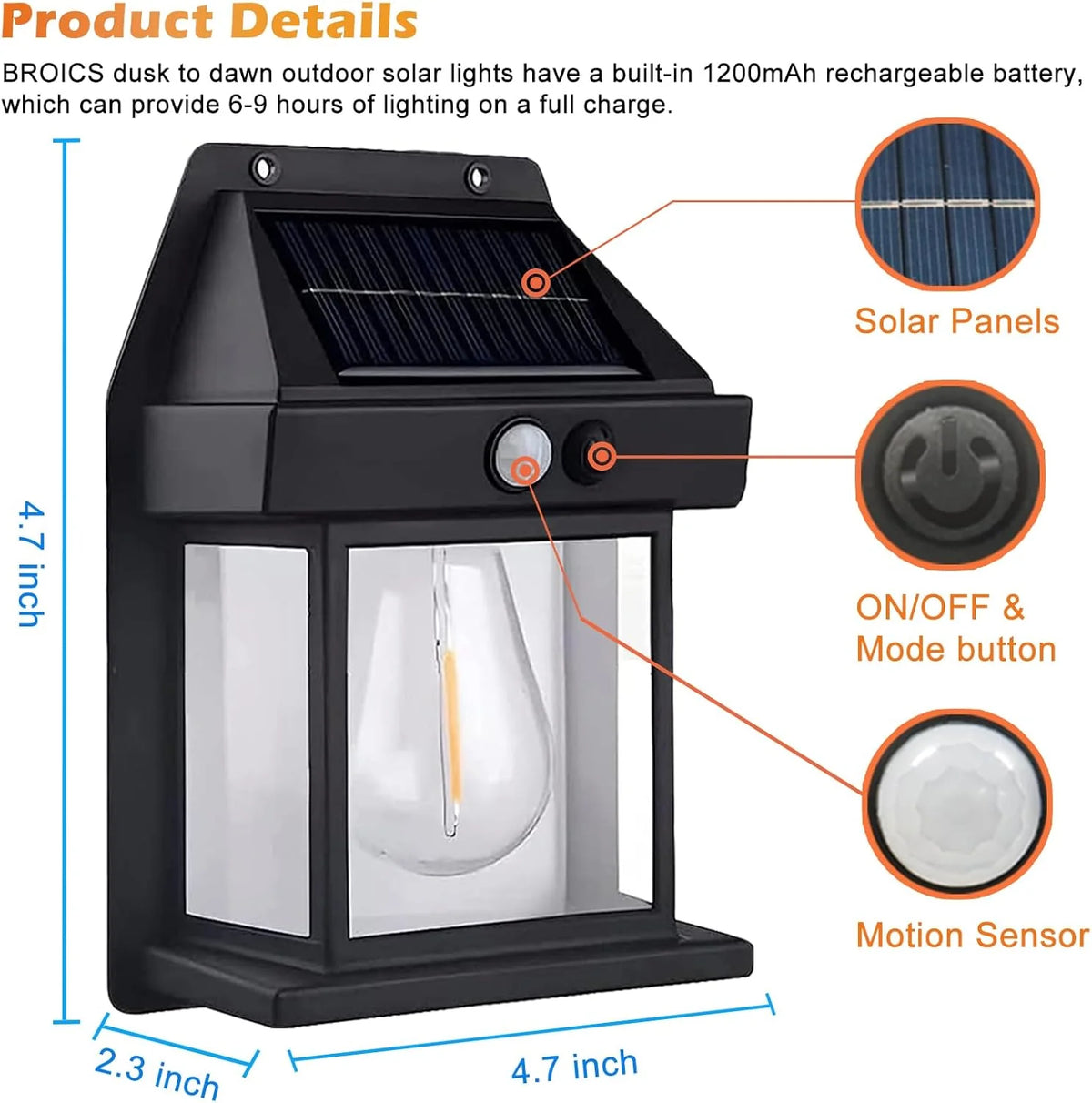 Solar Wall Lantern weather-resistant housing